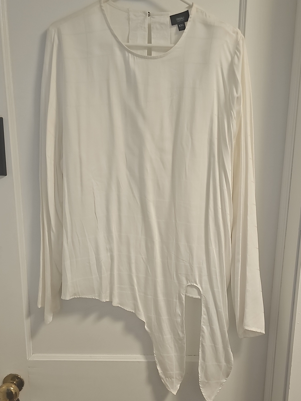 White Tie Front Blouse